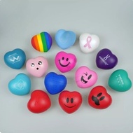 Funny Face Heart Squishy Set: Colorful Stress Relief Fidget Toys with Expressive Emoji Designs