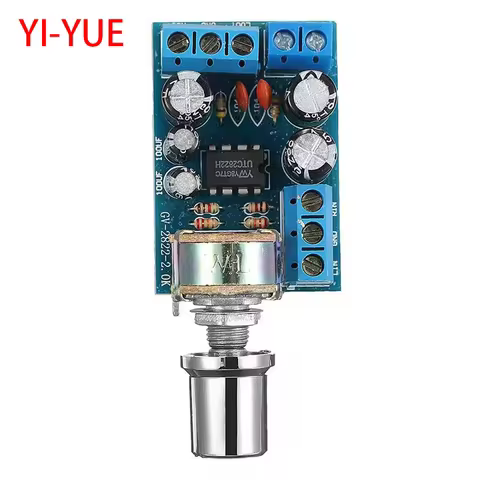 TDA2822 TDA2822M Mini 2.0 Channel 2x1W Stereo Audio Power Amplifier Board DC 5V 12V CAR Volume Contr