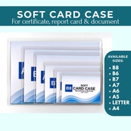 SOFT CARD CASE/SLEEVE/PROTECTOR For Certificate, Report Card, Document Size: B8/B7/B6/A7/A6/A5/A4/L 