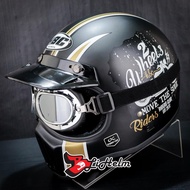 HBC HELMET HBC CAKIL WHEELS | BLACK DOFF | CLASSIC RETRO