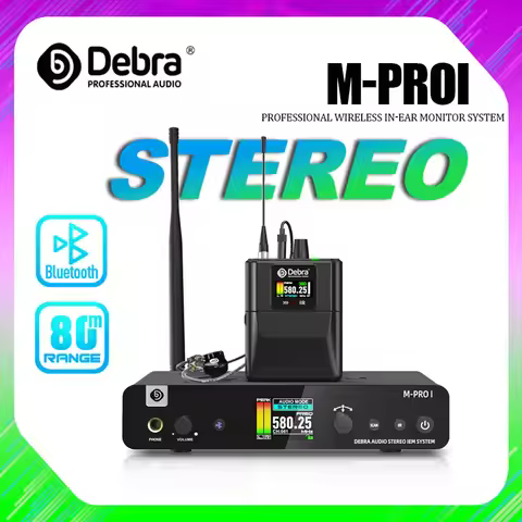 Debra Audio Stereo M-PROI Wireless In-ear Monitoring System UHF UHF Transmission 80m Range For Small