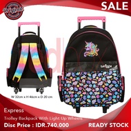 ORIGINAL Smiggle Express Trolley Backpack With Light Up Wheels For Girl