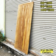 SLK ประตูไม้สักบานทึบ ประตูบ้าน ขนาด 80*200 / 90*200 / 100*200 ซม. ประตูห้องนอน ประตูหน้าบ้าน ไม้สัก