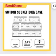 PVC Conceal Soket Switch Kotak Suis Power Socket Cover Box Casing Plug Socket Base Nut Box 3x3 / 3x6