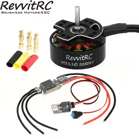 RevvitRC H3110 2250KV 1850KV 2-4S 14-Pole Brushless Motor 3.17mm Shaft APE32 AM32 50A 3-6S 32-bit Ca