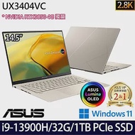【ASUS】華碩 UX3404VC-0142D13900H 14吋/i9-13900H/32G/1TB SSD/RTX3050/Win11/ 效能筆電