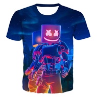 Áo Thun Nam Ngắn Tay DJ Marshmello 2020 Hè Mới Cá Tính Tide Flow 3D In Áo Thun Ngắn Tay Thể Thao Thờ