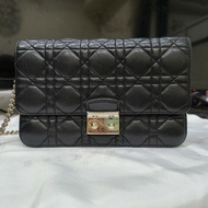 🥰Dior經典騰格紋黑色+銀扣 woc鏈包