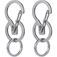 KeyUnity KS01 Carabiner Keychain Clip, Pemegang Kunci Keluli Tahan Karat 420, Penyusun Kunci yang Se