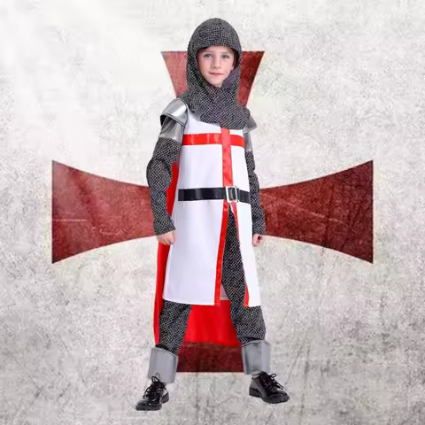 Kids Crusader Medieval Knight Costume For Halloween Book Week