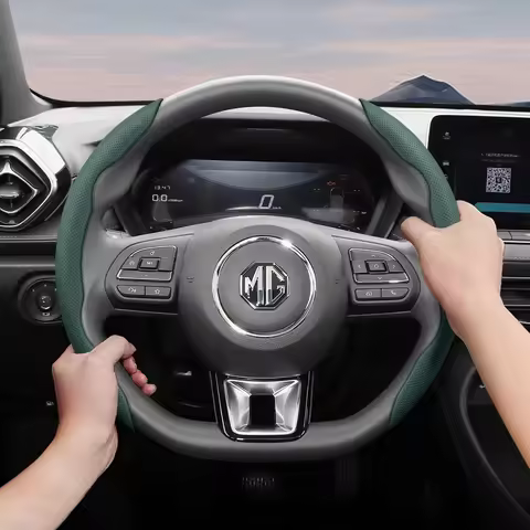 Suitable for Mg Breathable Leather Steering Wheel Cover with Segmented Quick-Release Design, Non-Sli