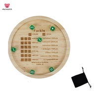Dice Game Tray Wooden Classic Dice Game with Tray Dice Dish Family Game Exciting Games for Adults Ki