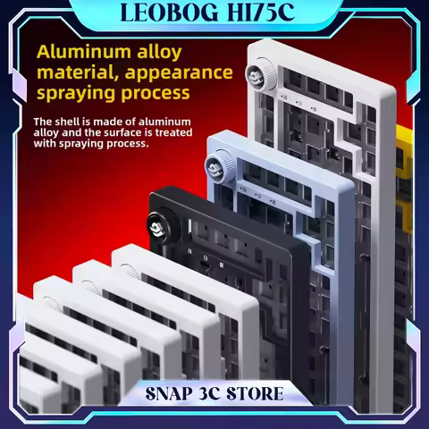 LEOBOG Hi75 Aluminum Mechanical Keyboard Kit 75% Gasket Mount Wired Custom Barebone Hot Swap RGB Gam