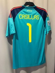 2010年西班牙綠色短袖龍門球衣 卡斯拿斯 CASILLAS 移民清貨 斷捨離 一件不留 經典/懷舊/復古/復刻/仿古足球波衫