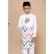 Instant Samping Raya Kids - "Ombak" Red SAMPIN RAYA SAMPIN BAJU MELAYU SAMPIN KANAK2 SAMPING BUDAK SAMPIN BUDAK