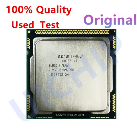 100% Original Core i7 875K CPU 2.93GHz 8M Quad-Core LGA1156 95W i7-875K Processor Desktop CPU LGA 11