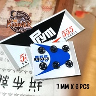 7mm Button Paste (6 Beads) Size 7 Mm Black Use For Clothes Or Dress Up With Dolls Snap Fastener: Bla