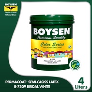 BOYSEN Permacoat Semi-Gloss Latex Bridal White B7509-4L