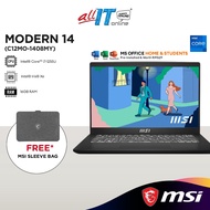 MSI Modern 14 C12MO-1408MY 14" FHD Laptop (Intel® Core™ i7-1255U | 16GB | 512GB SSD |  Intel® Iris® 