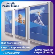 A2 A3 A4 Frameless Floating Acrylic Photo Frame Plastic Certificate Frame Transparent Acrylic Wall H