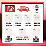 SIRIM UMS BAKELITE SERIES MODULAR SWITCH&SWITCHES 13A/15A SOCKET,20A WATER HEATER,1G,2G,3G,4GANG, PL