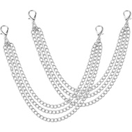 2 PCS Rantai Kasut Perak, Rantai Hiasan DIY untuk Wanita dan Lelaki, Hiasan Kasut yang Menarik untuk