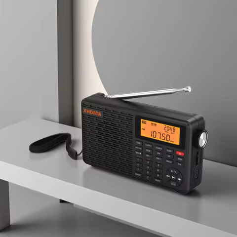 XHDATA D-109 Stereo Digital Portable Radio AM SW MW FM Radio Bluetooth Compatible Multifunctional Ra