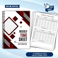 Weekly Time Sheet Log Book for Employee | Track Work Hours, Attendance & Schedules