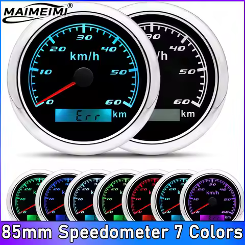 Speedometer 85mm 7 Colors Backlight Universal 300km/h 600km/h 120km/h 200km/h Waterproof Car Accesso
