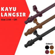 Kayu Langsir (No Ring) Wooden Curtain Rod Langsir Batang Langsir Kayu 28mm