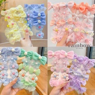 10PCS Princess Hair Clips Bow Fabric Flower BB Clips for Girls Kids Hair Accessories Gift