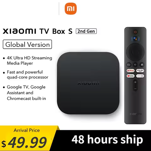 Global Version Original Xiaomi Mi TV Box S(2nd Gen) 4K Ultra HD BT5.2 2GB 8GB Google TV Google Assis