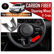 🔥SG SELLER🔥Honda VEZEL HR-V 2021 2022 2023 2024-Present Steering Wheel "V" Trim Cover Carbon Fiber D