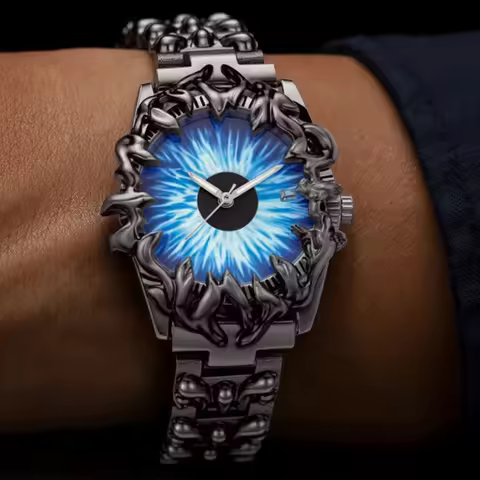 AAA Devil Punk Blue Eye Quartz Watch Men Alabaster Industries Demon Claw Y2K Men's Watch Unique Crea