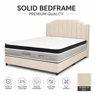 SKL Furniture ZARA Chesterfield Queen Divan Bed / Bedframe | Soft Velvet | Queen Size + Mattress