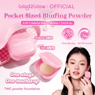 [ New Launch Mini TWC ] GLAD2GLOW PERFECT BLURRING POWDER FOUNDATION 4.5g Make Up Setting Powder Oil