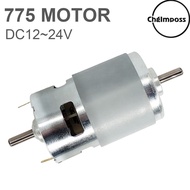 ChgImposs Động Cơ 775 DC 12V 24V Trục Đầu Ra Kép Động Cơ Siêu Nhỏ Vòng Bi Đôi Tự Làm