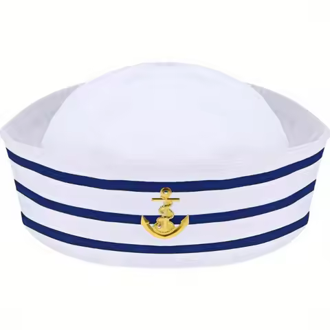 PESENAR Sailor hat Navy blue Yacht Blue Captain cap White sail cap for clothing accessories for adul