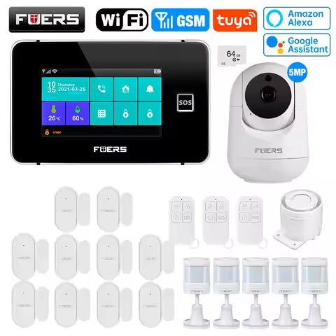 FUERS 4.3 Inch TFT Screen WiFi GSM Tuya Smart Home Security Alarm System G60B Temperature Humidity D