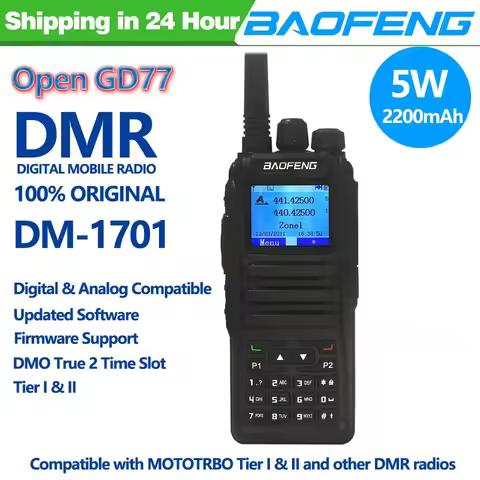 Baofeng DMR DM-1701 RD-5R Open GD77 dual Mode Analog And Digital Walkie Talkie Tier 1 2 Time Slot Ha
