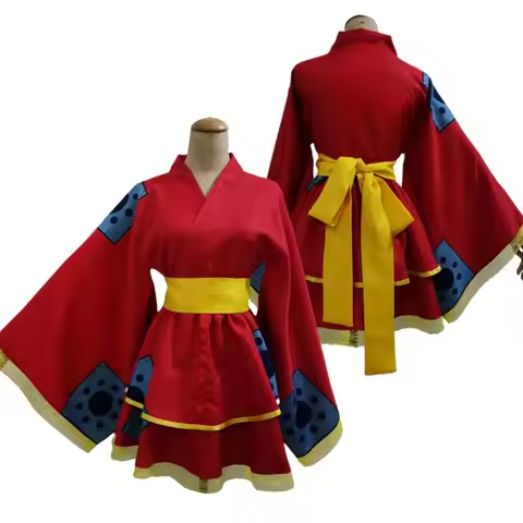 Lolita Monkey Luffy Cosplay Women Costume Anime One Piece Wano Roleplay Fantasia Halloween Carnival