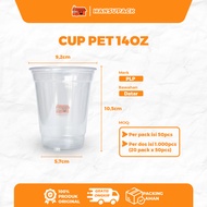 Contents 50Pcs - 14 oz Glass Cup 12oz Flat Starindo PLP PET Cup 14oz Coffee Tea Juice Plastic Cup BE