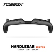 TOSEEK ZXB-TWO Road Bicycle Full Carbon Fiber Handlebars Bikes Parts Cycling Lightweight handlebar for bike Internal routing carbon handle bar 400/420/440mm UD Matte