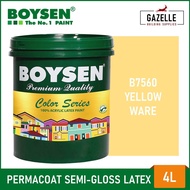 ♞Boysen Color Series Permacoat Semi-Gloss Acrylic Latex Paint 4L 10 Colors Part 2 For Concrete Ston