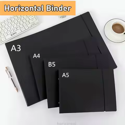 Horizontal A4 Ring Binder A3 Folder With Rings Transparent Protector Sheet A5 Wide Binder Landscape 