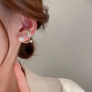Women's rose hoop earrings with artificial pearls hoop earring pearl earring