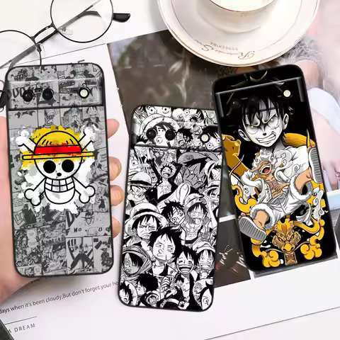Comics One Piece Anime Luffy For Google Pixel 9 8 7A 7 6A 6 5A 5 4 4A XL 5G Black Silicon Shockproof