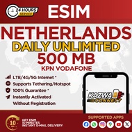 eSIM Netherlands Daily Unlimited 500 MB Data | eSIM Activated Instantly