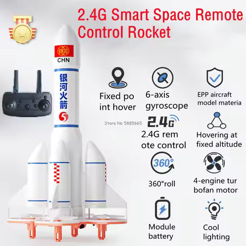 Smart Obstacle Avoidance Hover Rocket Type RC Drone 2.4G VTOL 3D Rotation LED Lighting One Key Retur