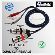 Cable 2x Jack XLR Female To 2x RCA 1.5m
